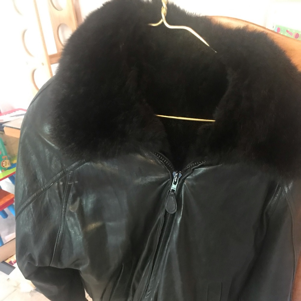 Black leather jacket